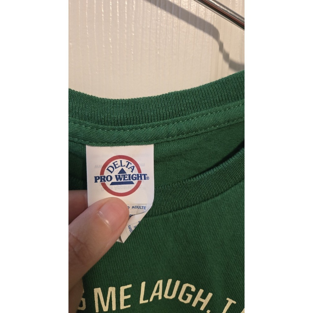 Funny Puma Pants Joke T Shirt Delta Pro Weight Green Graphic Humor Tee L - Picture 2 of 5